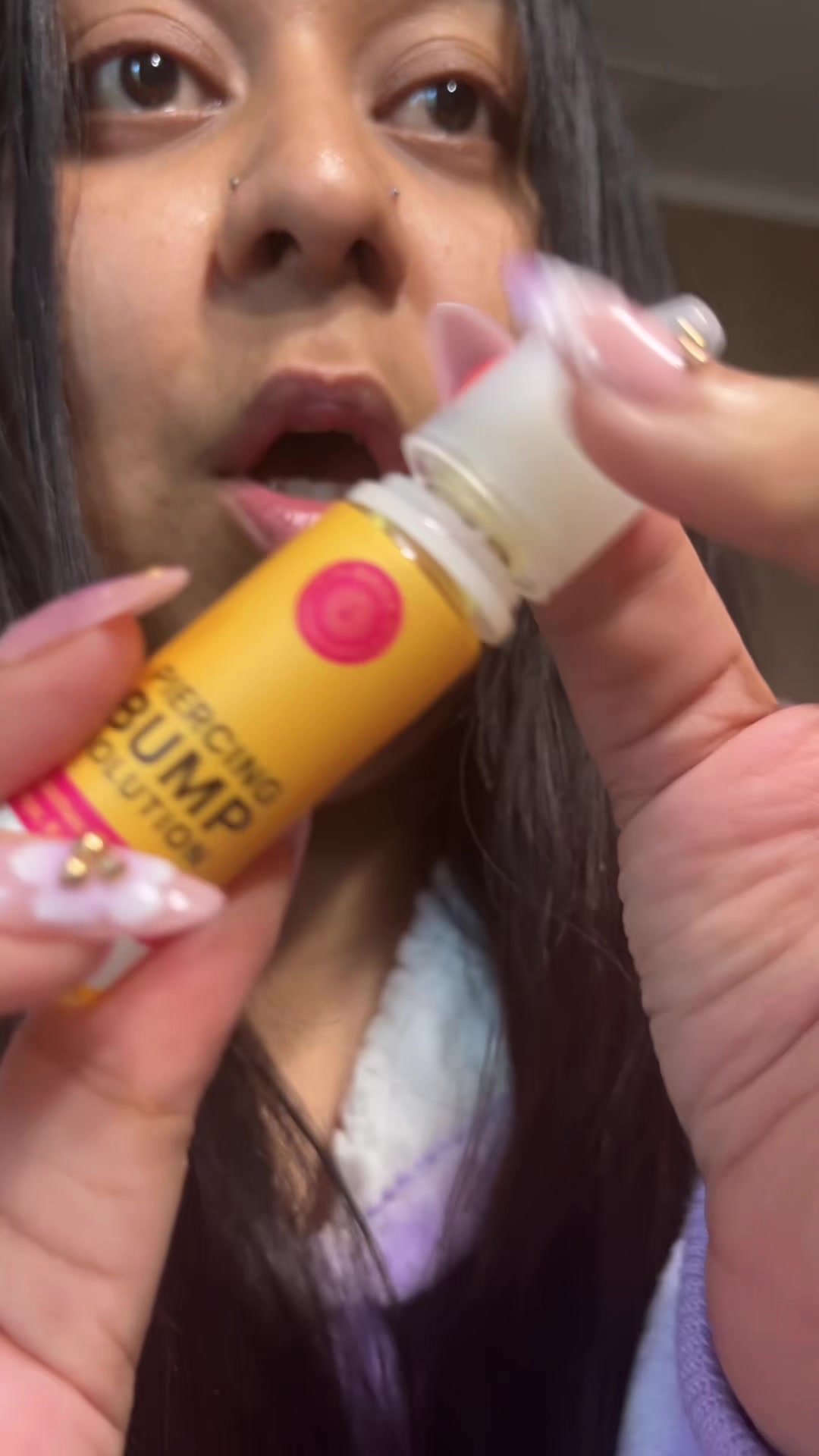 TikTok post by @cesiahernandez521 for Base Laboratories. Caption reads: Percing bump solution from @Base Laboratories for....