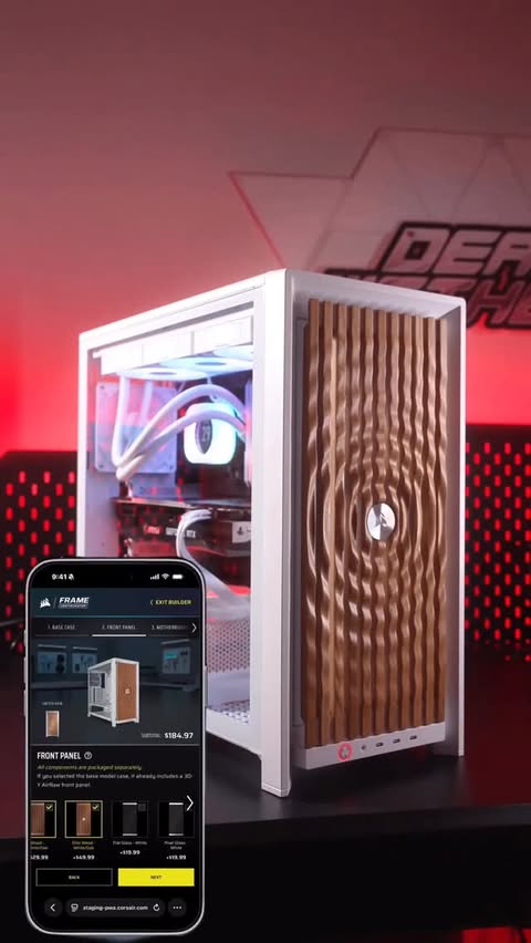 Instagram post by @deanwethers for CORSAIR. Caption reads: [...] the perfect case to match it. with the....