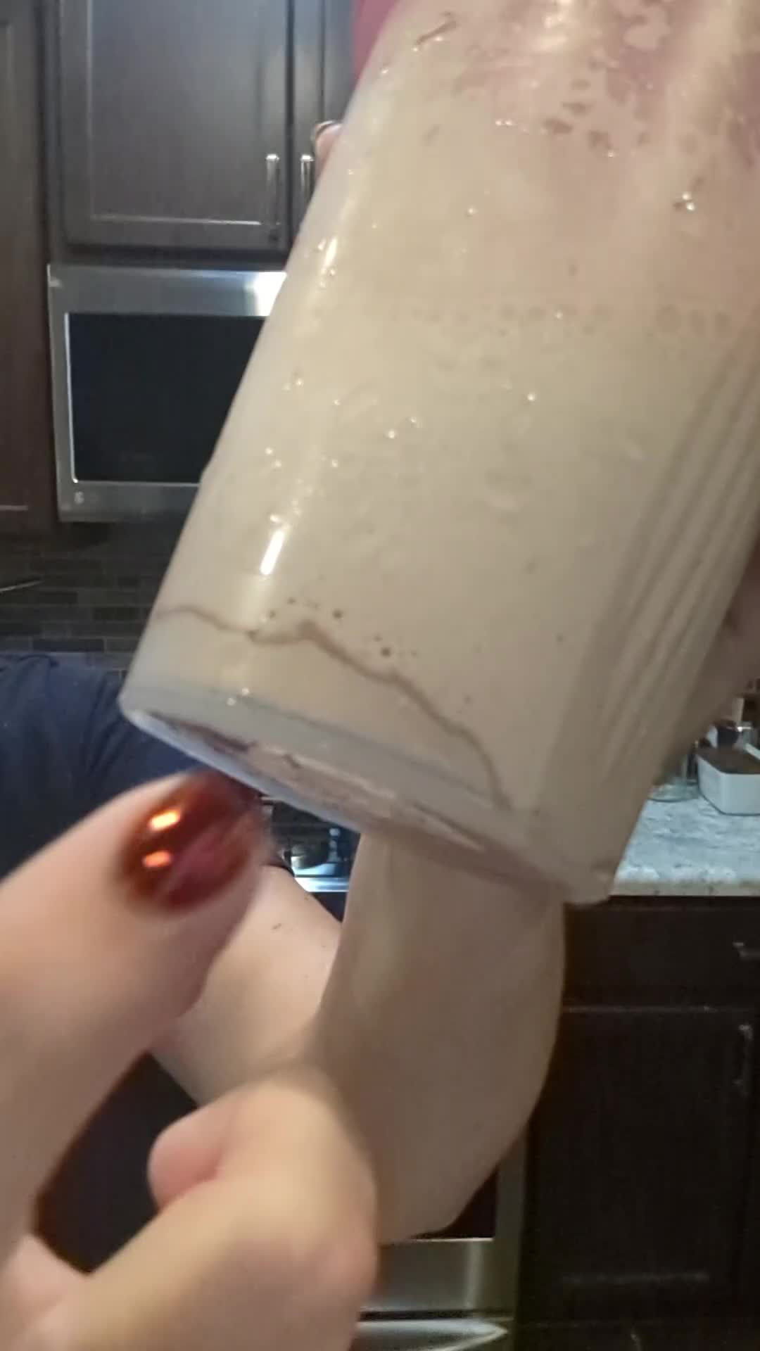 TikTok post by @nanlovesfood for Ice Shaker. Caption reads: [...] at the bottom of my shaker bottle! @Ice....