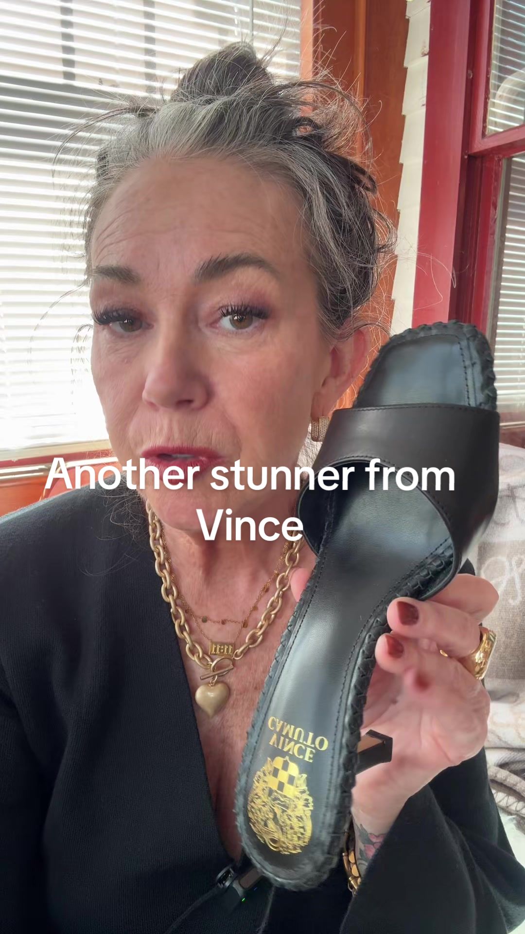 TikTok post by @aestheticaleestyled for Vince Camuto. Caption reads: @QVC, Inc @Vince Camuto loving these stunning....