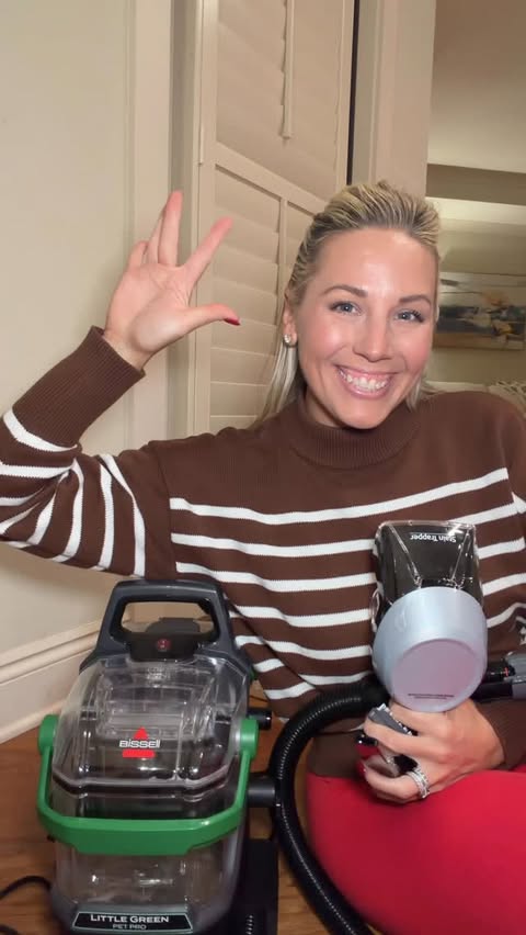 Instagram post by an influencer for BISSELL. Caption reads: #ad @bissellclean is proof that white [...].