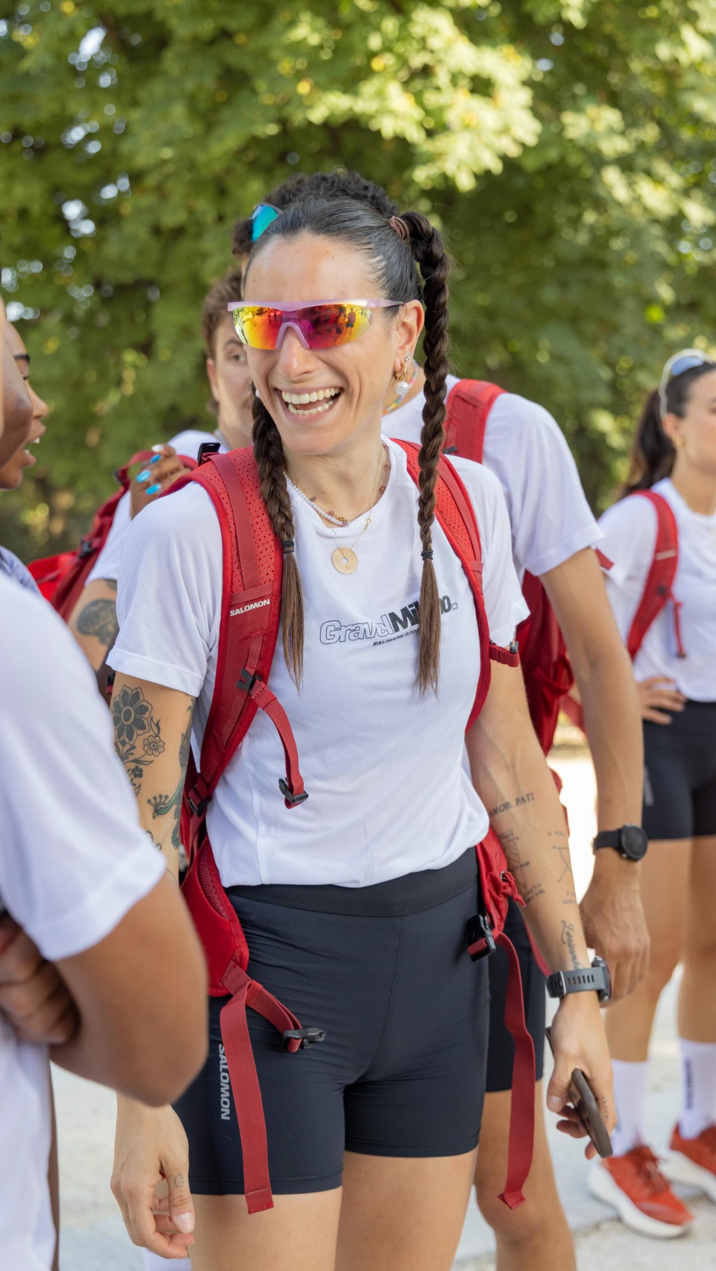 Instagram post by @aurorarealini for Salomon Italia. Caption reads: Ho partecipato all’Olympic Day insieme a....