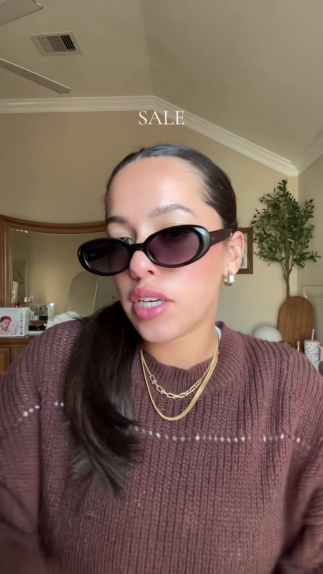 TikTok post by @maddybear88 for QUAY. Caption reads: 😎 snatch these up quick!! @Quay #sale .