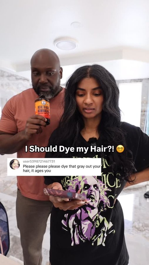 Instagram post by @mzkora for Health-Ade Kombucha. Caption reads: They said I should dye my hair black… but I like....