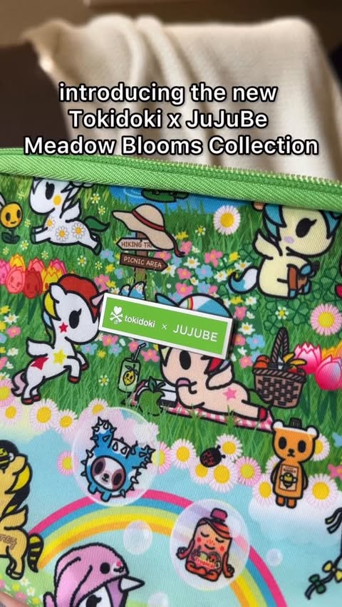 Instagram post by @pacothesalamander for JuJuBe. Caption reads: The new @tokidokibrand x @jujube_intl Meadow....