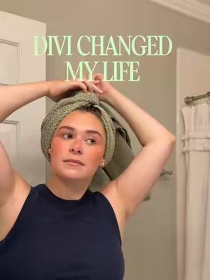 TikTok post by @emilyyydavis___ for Divi Scalp & Hair Health. Caption reads: Look at how far my hair has come 🥹 all thanks to....