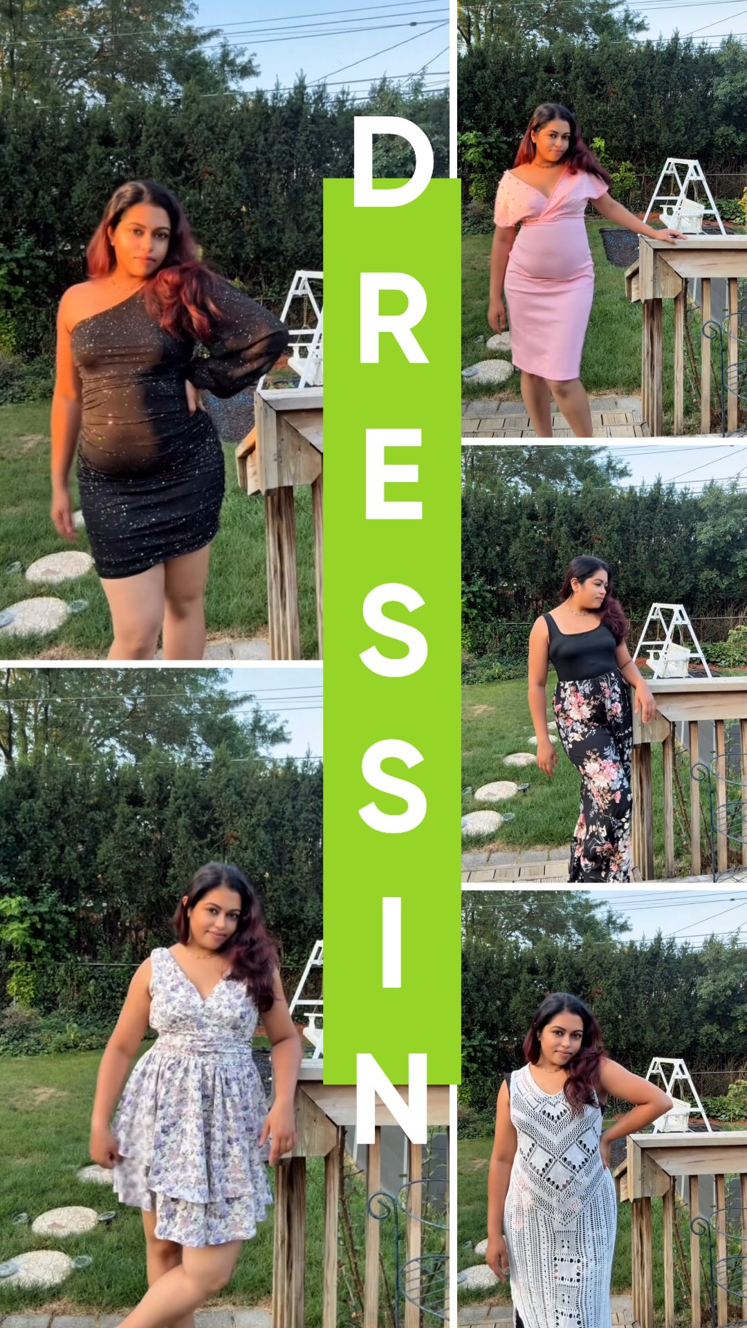 Instagram post by @vvaishnavi04 for Dressin. Caption reads: ✨All clothes are under $25, and free shipping over....