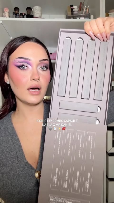 Instagram post by @irene.prosperi for NABLA Cosmetics. Caption reads: Prossima combo? @nablacosmetics X @mrdanielmakeup....