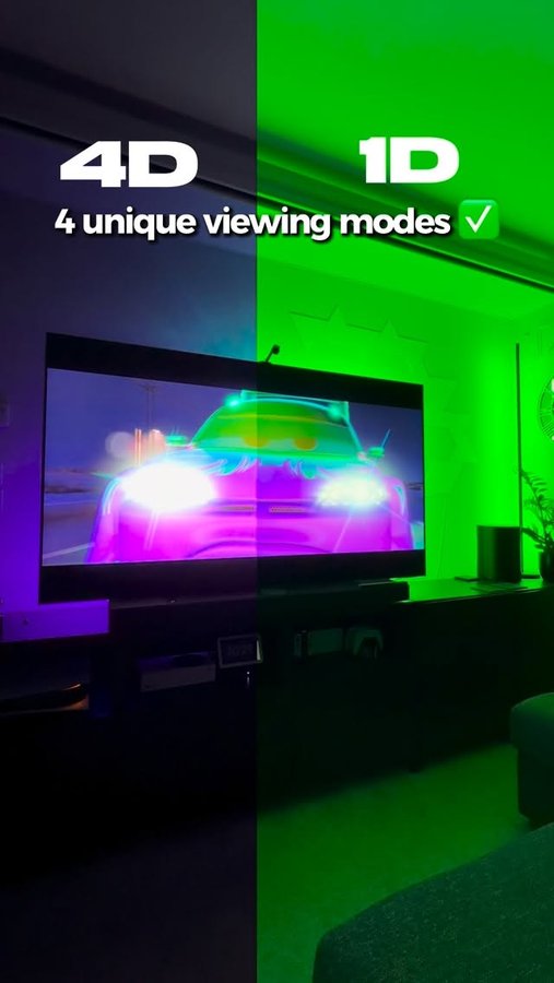 Instagram post by @ldaxix for Nanoleaf. Caption reads: Watching movies in the best way possible with....