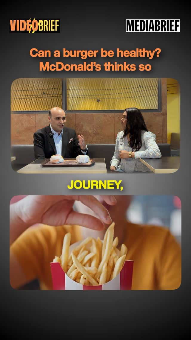Instagram post by @mediabriefdotcom for McDonald's India. Caption reads: What if your burger could do more? 🍔💪
In this....