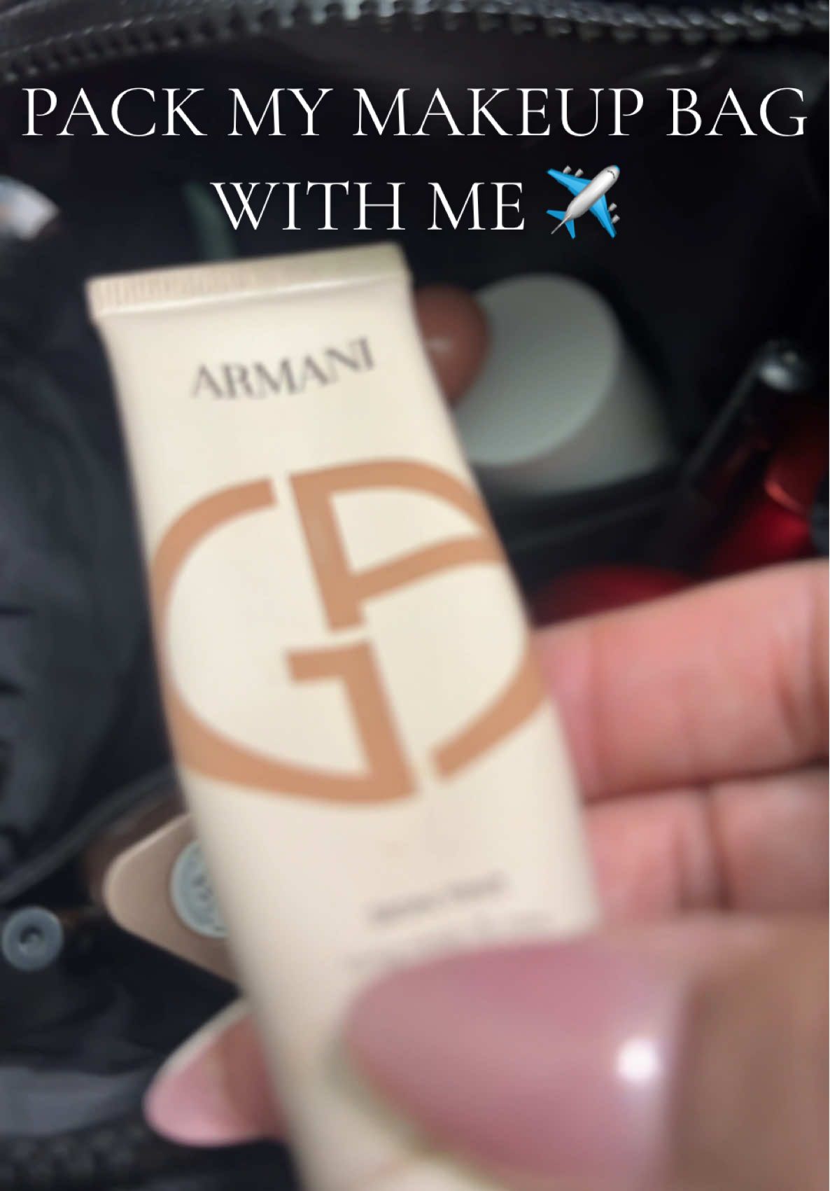 TikTok post by @love_luz for Snif. Caption reads: Pack my makeup bag with me! ✈️🇩🇴 Products....