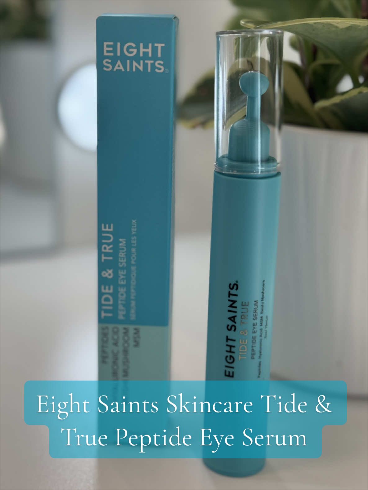 TikTok post by @mandylewis87 for Eight Saints Skincare. Caption reads: [...] and dragging in the eye area @Eight Saints....