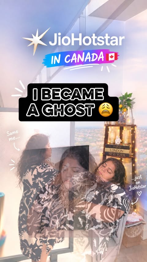 Instagram post by @b_sanjj for JioHotstar. Caption reads: [...] 🫶🏽📺 🇨🇦 Download + subscribe to....
