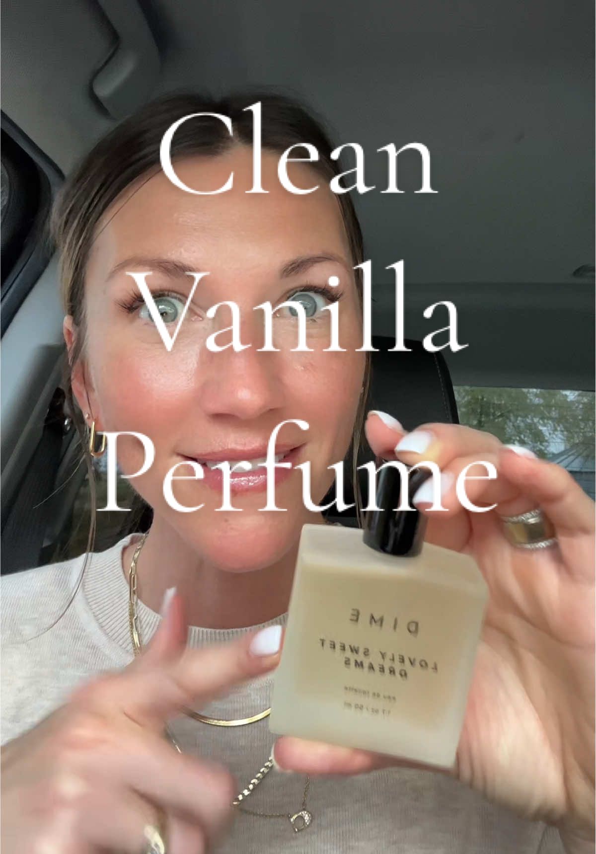 TikTok post by @cherisa.bell for DIME Beauty. Caption reads: Get or gift the @DIME Beauty vanilla girl perfume....