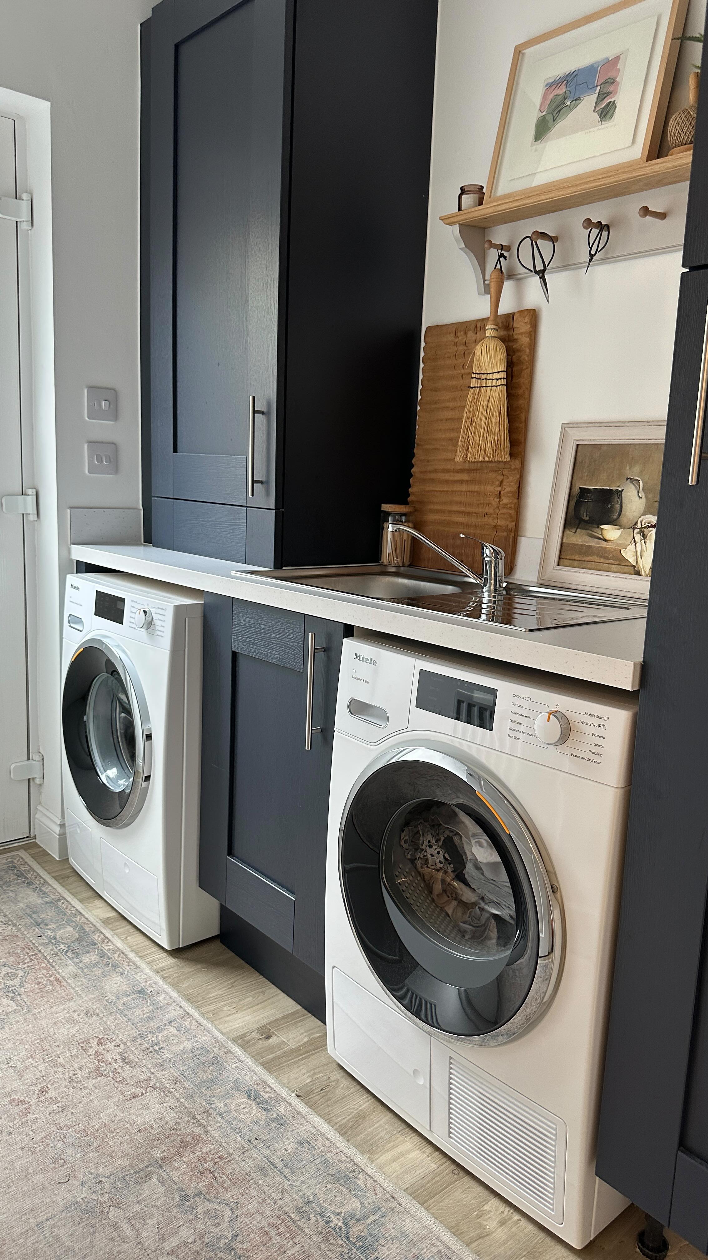 Instagram post by @insidenumber5 for Miele. Caption reads: AD Laundry in a house with three boys is....