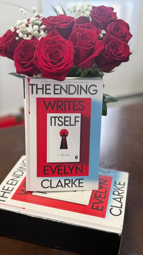 Instagram post by @betz_n_books for HarperCollins. Caption reads: 🗣️📕Thriller Thursday 📕🗣️ The Ending Writes....