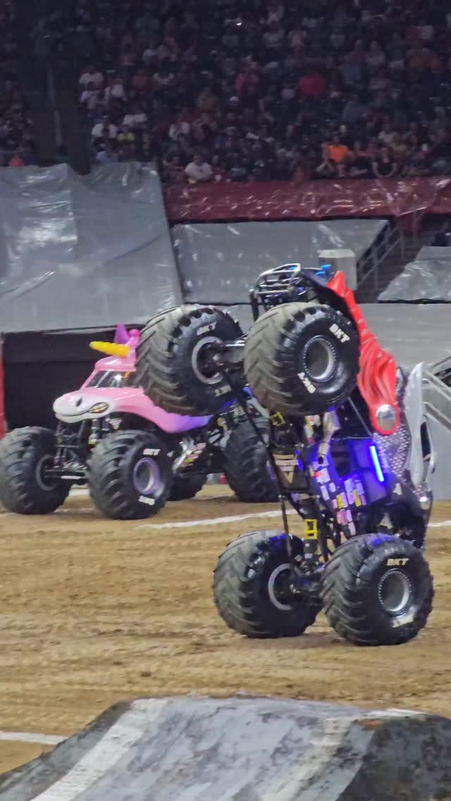 Instagram post by @themomlifevlogs for Monster Jam. Caption reads: 🎉 GIVEAWAY + @monsterjam tickets....