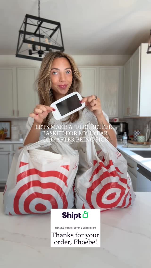 Instagram post by @phoebestokss for Shipt. Caption reads: one of my favorite parts about being a mom is....