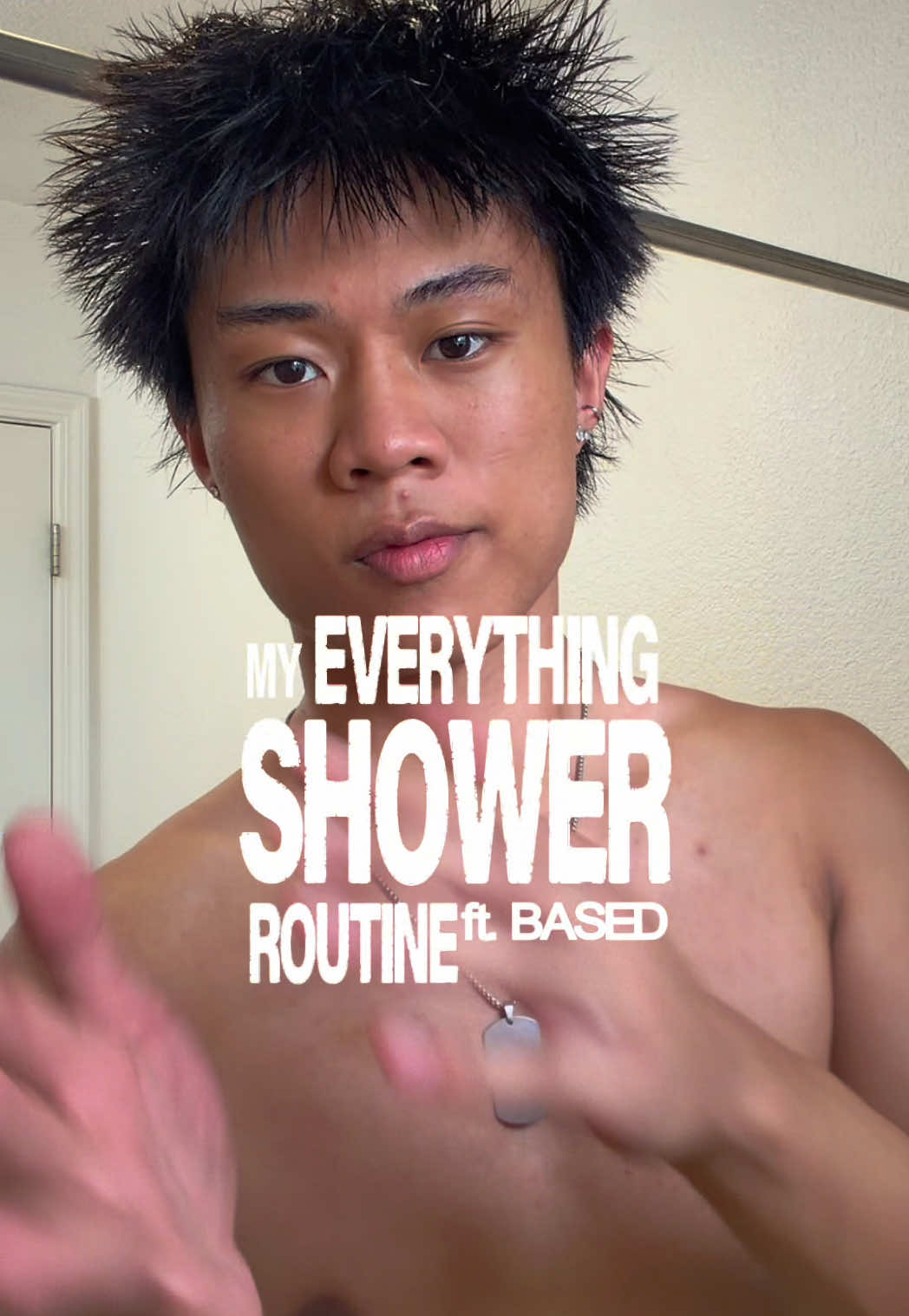 TikTok post by @kevmauna for Based Bodyworks. Caption reads: shower me in @BASED atp... #based #basedbodyworks....
