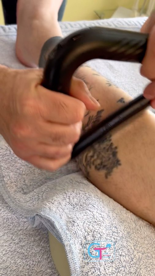 Instagram post by @georgi.therapy for Achedaway. Caption reads: Achedaway Heated Scraper! 🌟

As a massage [...].