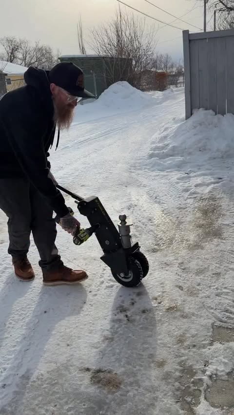 Instagram post by @krugerconstruction for RYOBI Tools. Caption reads: The @trailervalet has been so handy for moving....