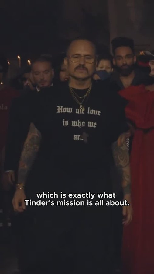 Instagram post by an influencer for Tinder France. Caption reads: A moment. A message. A movement. 🖤🔥....