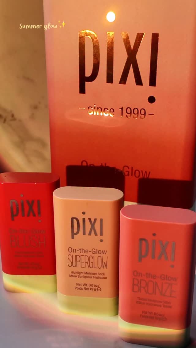 Instagram post by @vinnys.creativity for Pixi Beauty. Caption reads: Summer glow ✨ @pixibeauty on the glow blush in....