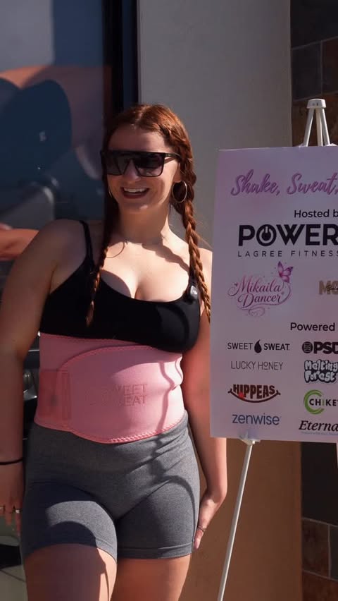 Instagram post by @mikailadancer for Sweet Sweat. Caption reads: [...] @Sportsresearch (hydration packs)....