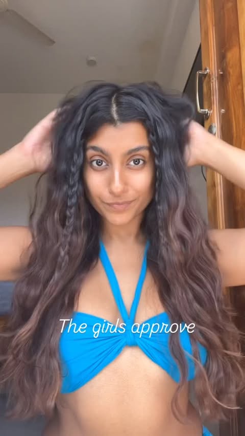 Instagram post by @maanaveegaitonde for Mermade Hair. Caption reads: Day off but MAKE IT GOA.. 
beach waves for the....