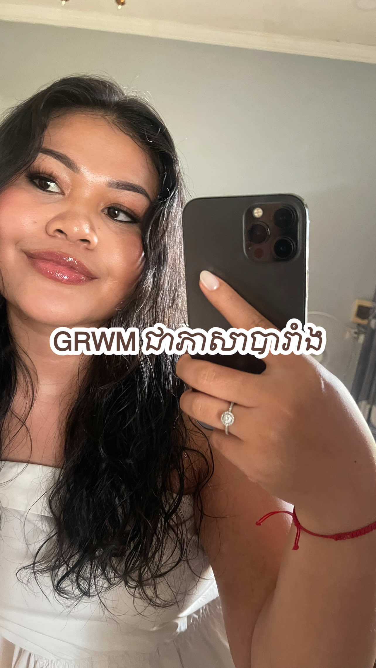 TikTok post by @pidorham for Revlon. Caption reads: [...] ខុសត្រូវអីសូមកុំប្រកាន់🙏🏼 @Revlon Cambodia....