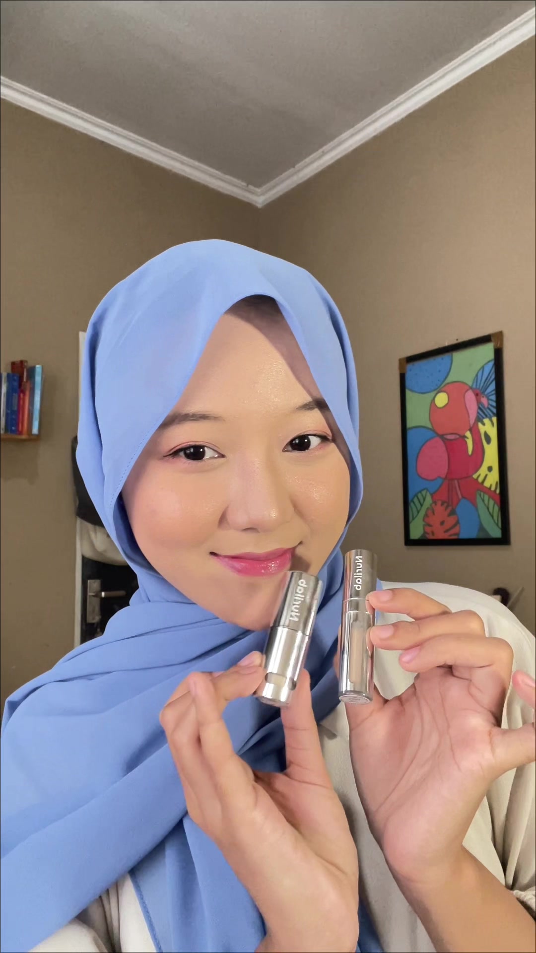 TikTok post by @sssabilaaa for Nurilab.id. Caption reads: [...] mau make up an tapi lagi jerawatan....