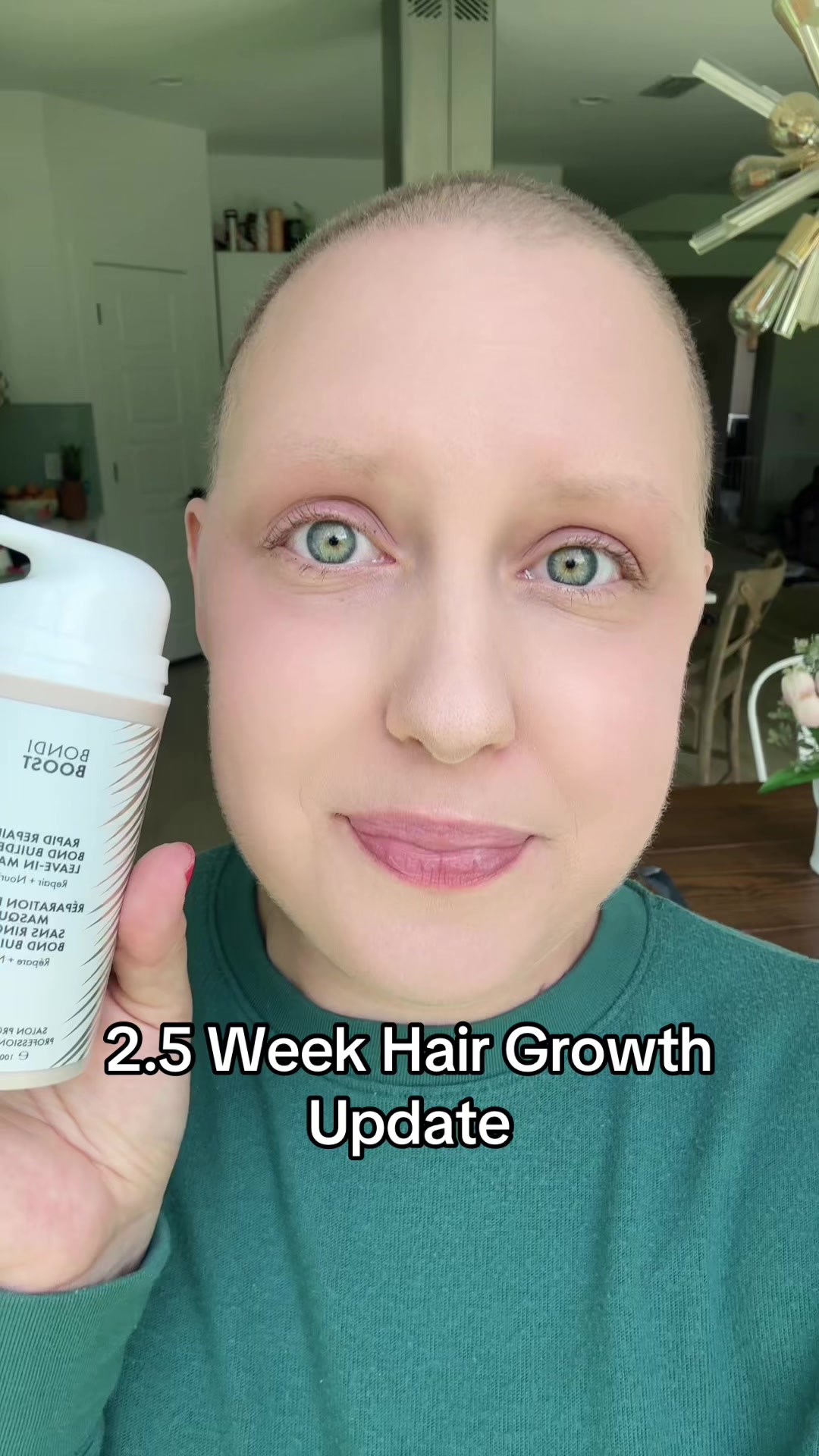 TikTok post by @megtedd for BondiBoost. Caption reads: I can’t believe my hair has grown this much in....