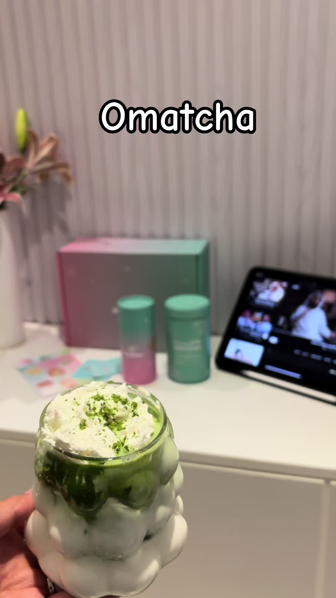 TikTok post by @rehab2327 for O MATCHA. Caption reads: اعلان .. @O Matcha - أو ماتشا #أو_ماتشا #ماتشا....