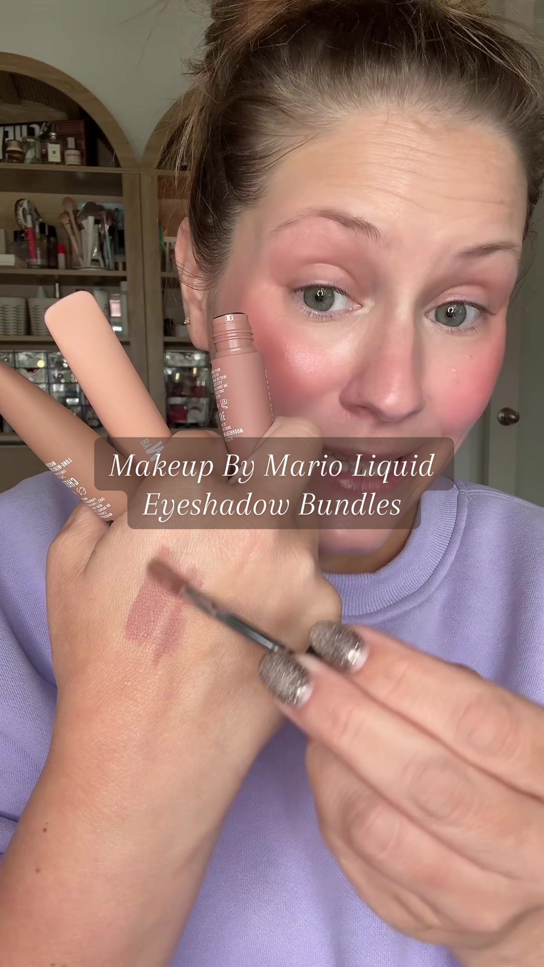 TikTok post by @itsabbyak for MAKEUP BY MARIO. Caption reads: First reaction: LOVE THEM. @Makeup By Mario....