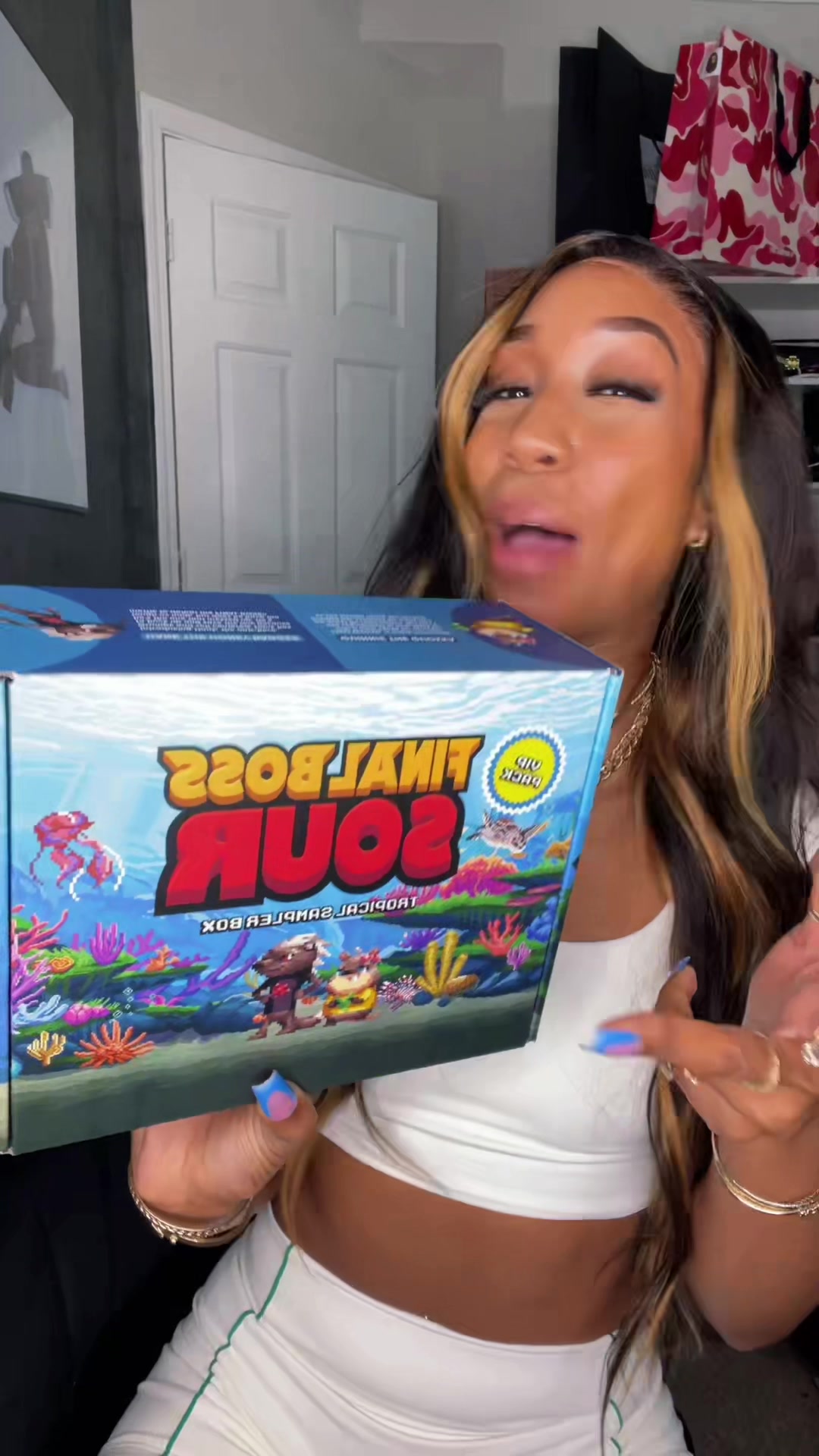 TikTok post by @crownmecutie for Final Boss Sour. Caption reads: Ima be quiet next time! 😂 @finalbosssour LINK ON....