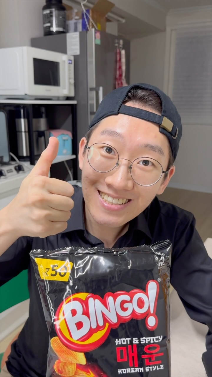 Instagram post by @40kahani for Bingo! Snacks. Caption reads: K-POP? K-DRAMA? Now it’s time for K-SNACKS!....