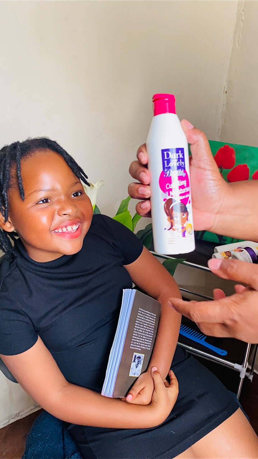 Instagram post by @sithi_pancake for Dark and Lovely. Caption reads: Back to school, but no more bad hair....
