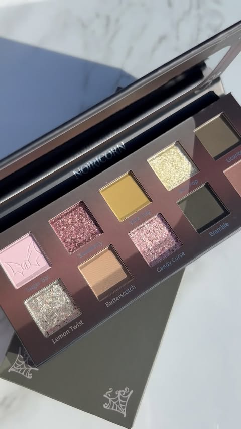 Instagram post by @chikisluvscruz for CBeautyMall. Caption reads: NOIRICORN × @freya86_ff CANDY PUPPET Eyeshadow....