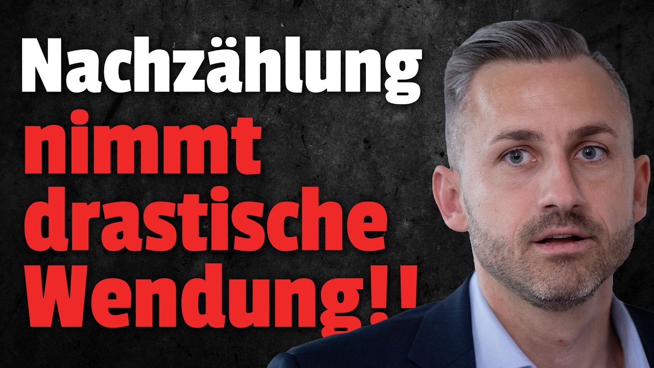 YouTube post by @Oli for Coinbase. Caption reads: Dramatic Turn in State Election RECOUNT!.