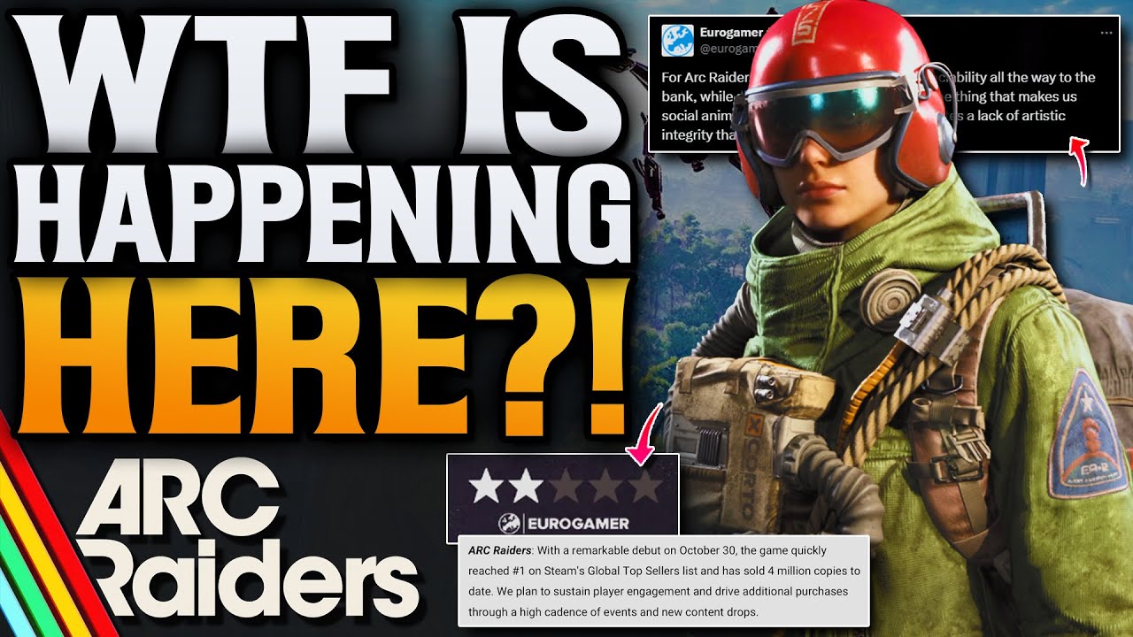 YouTube post by @cloudplays for Instant Gaming. Caption reads: ARC Raiders Player Trading! Big Reports & Embark....