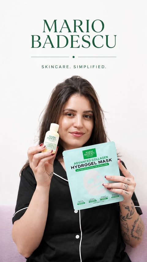 Instagram post by @juliasartini1 for Mario Badescu. Caption reads: [...] the right hydration routine ✨ The Mario....