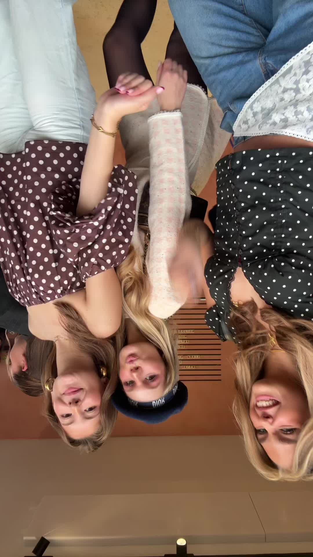 TikTok post by @ronja.rwx for Pink Gellac. Caption reads: Up side down 🤍🤍 @Pink Gellac x Emily in Paris....