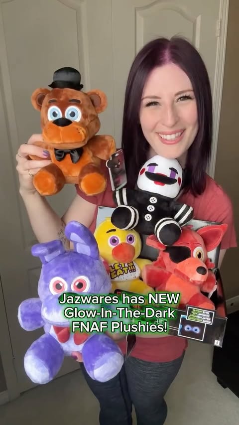 Instagram post by @allycatastrophe for Jazwares. Caption reads: 🍕Happy @fnafmovie 2 release day! 🎉 Anyone....