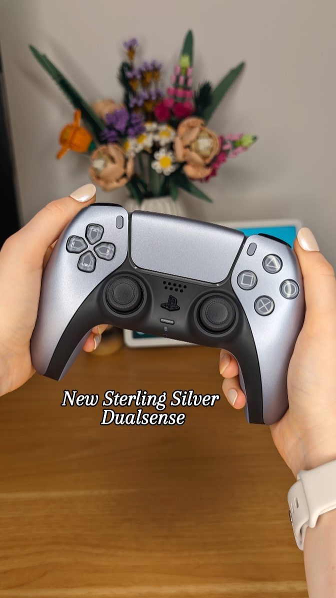 Instagram post by @syla_bye for PlayStation DACH. Caption reads: Silver PS5 controller yes or no? 
Thank you....