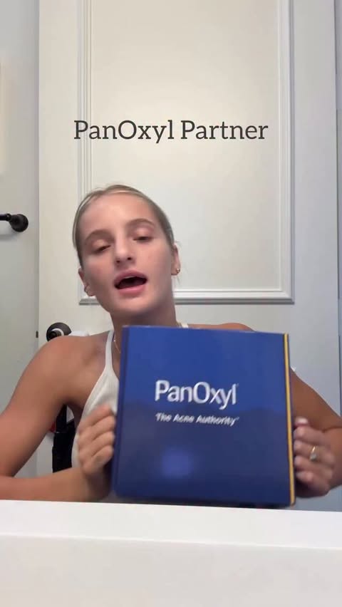 Instagram post by @makaylamnoble for PanOxyl. Caption reads: Keeping my skin clear this holiday season using....