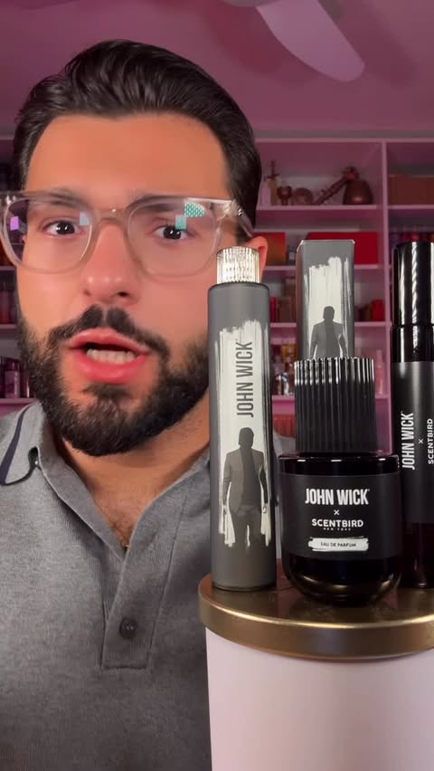 Instagram post by @paulreactss for Scentbird. Caption reads: John Wick x Scentbird Eau De Parfum is here! Shop....