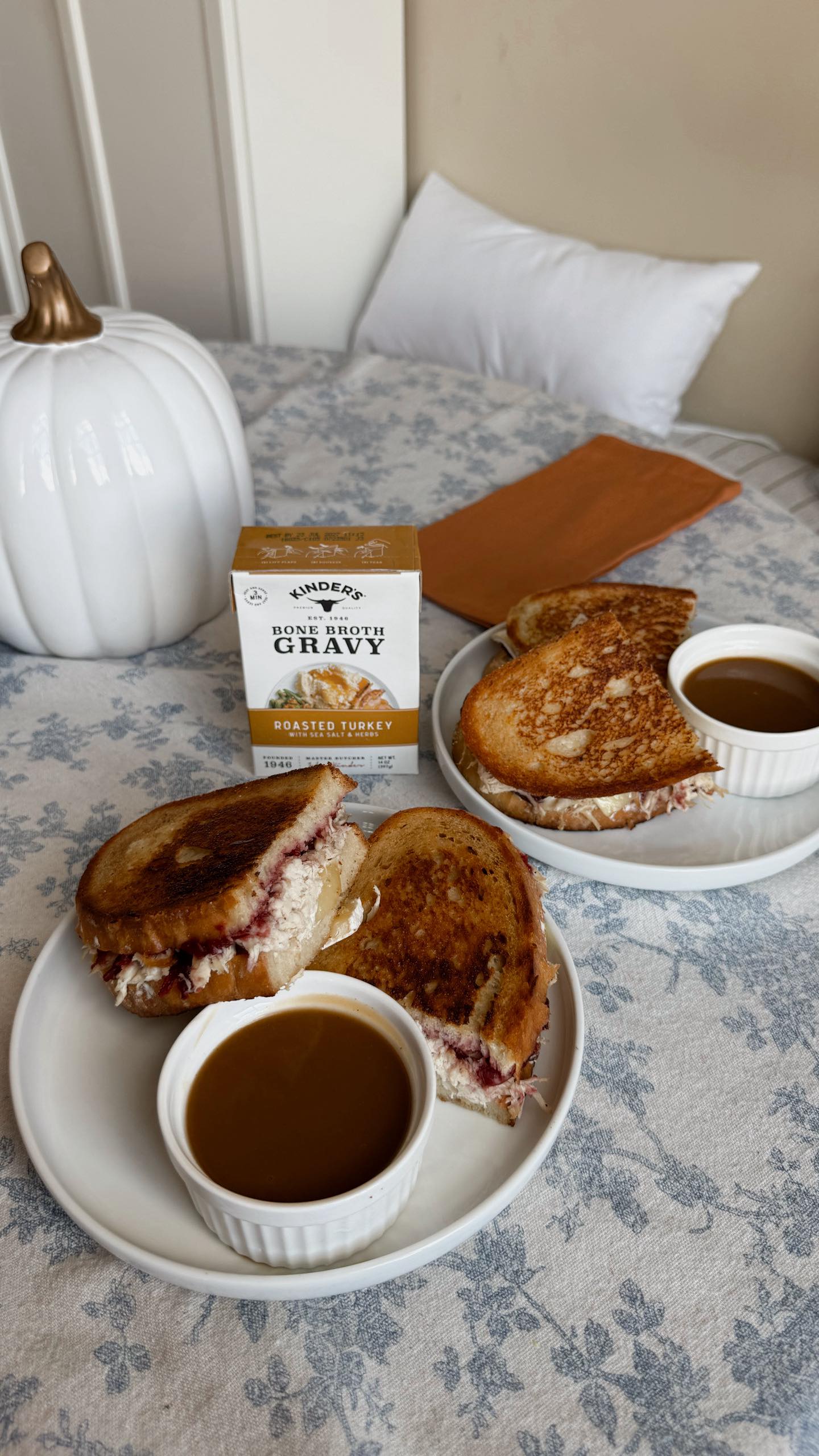 Instagram post by @itsmelmiller for Kinder's. Caption reads: Skip the full feast & make these “leftover” turkey....