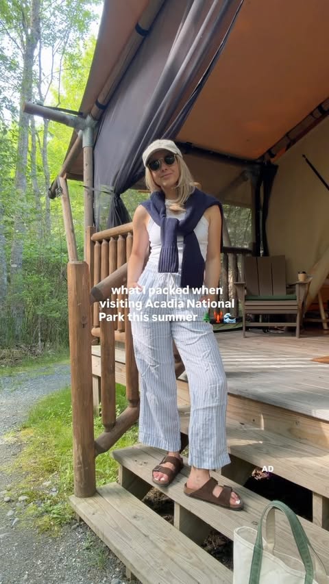 Instagram post by @jilldvln for Birkenstock. Caption reads: A full weekend of outfits featuring....