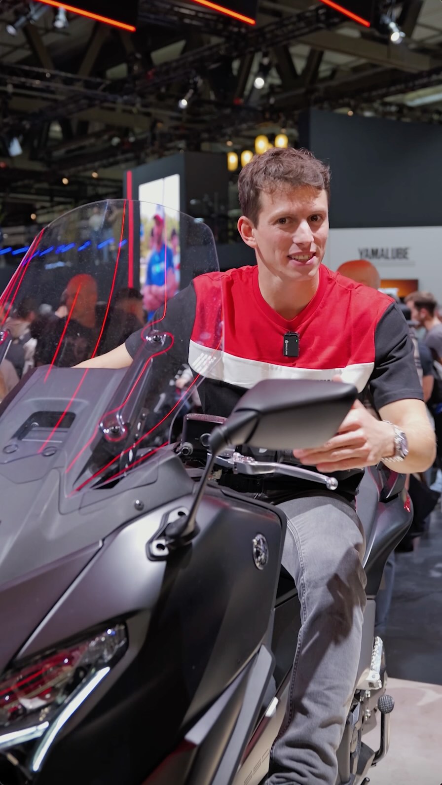 Instagram post by @locatelliandrea55 for Yamaha Motor. Caption reads: There’s a TMAX lover in the house 👀....