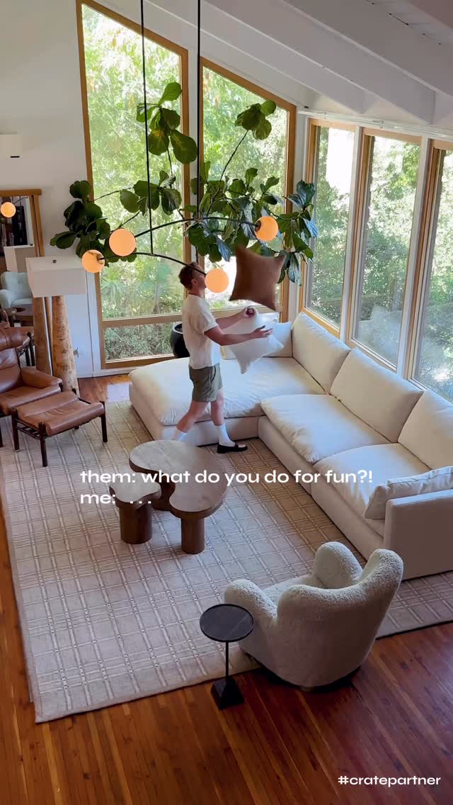 Instagram post by @bradytolbert for Crate and Barrel. Caption reads: #CratePartner Never underestimate the power of a....